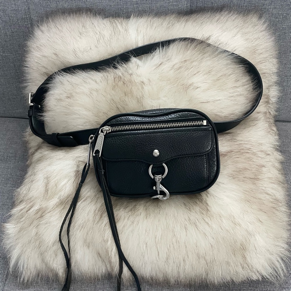 Rebecca Minkhoff Black Leather Belt Bag Fanny Bum Bag